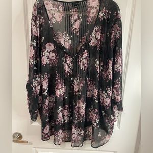 *EUC* Sheer Floral Tunic Top - Size 5